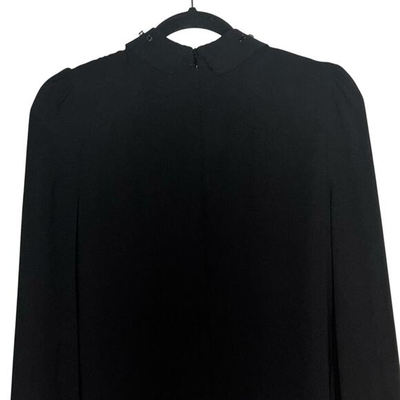 Trina Turk Black Jeweled Beaded-Collar Shift Dress Size 4 Long Sleeve - Picture 5 of 8